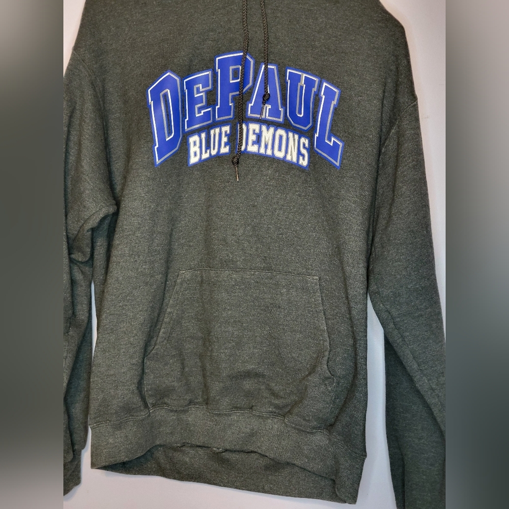 DePaul University Gray Champion Hoodie Size Large